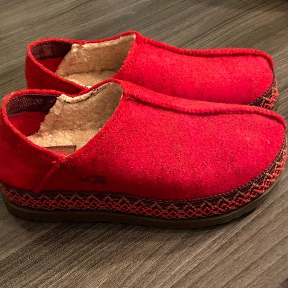 UGG Vibrant Red Wool Slip-Ons